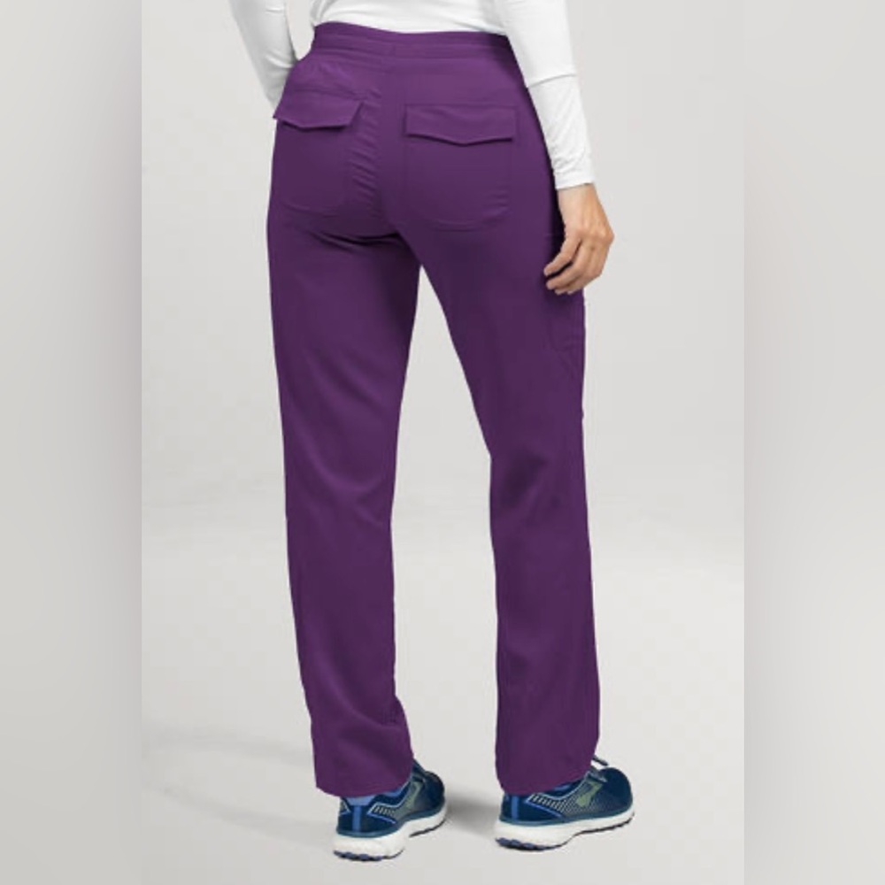 Women’s scrubs, Willow Brook Bella Pull On Cargo Pant, eggplant/purple color - Picture 2 of 6